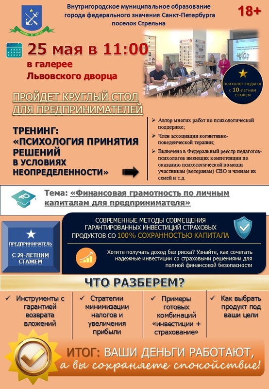 Финансовую грамотность и инструменты для управления капиталом обсудят на круглом столе