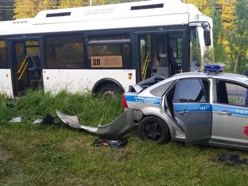 Авто авария во время локализации пожара в лесном массиве