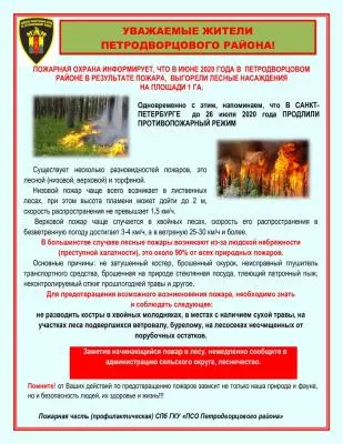 Пожарная охрана информирует