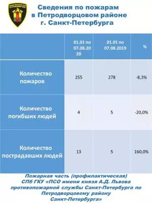 СТАТИСТИКА ПОЖАРОВ В ПЕТРОДВОРЦОВОМ РАЙОНЕ ЗА ПЕРВОЕ ПОЛУГОДИЕ