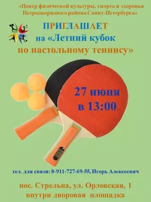 Летний кубок по настольному теннису