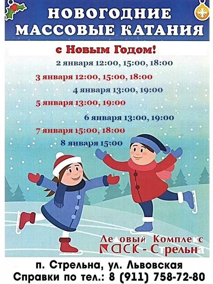 О расписании массовых катаний на коньках в ледовом комплексе «АСК-С» напомнила депутат Елена Сергиеня