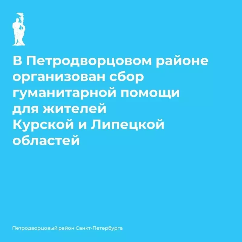 В Петродворцовом районе организован сбор гуманитарной помощи для жителей Курской и Липецкой областей