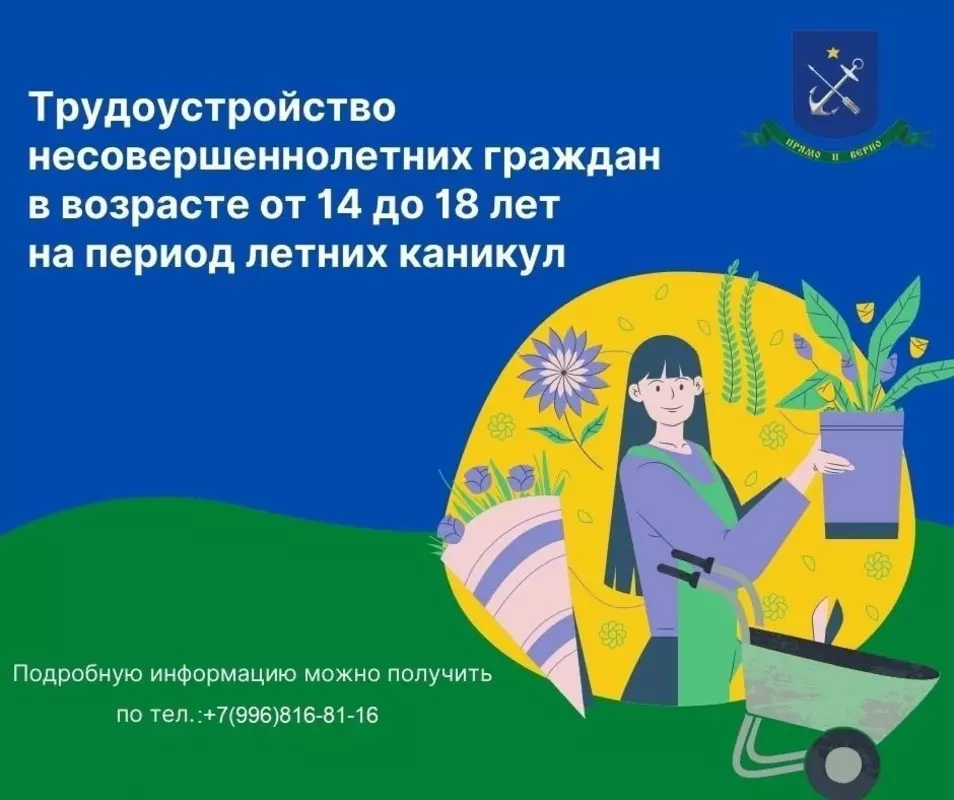 Ттрудоустройство несовершеннолетних жителей Стрельны