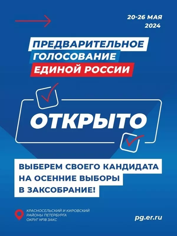 Сегодня стартовало предварительное голосование «Единой России»