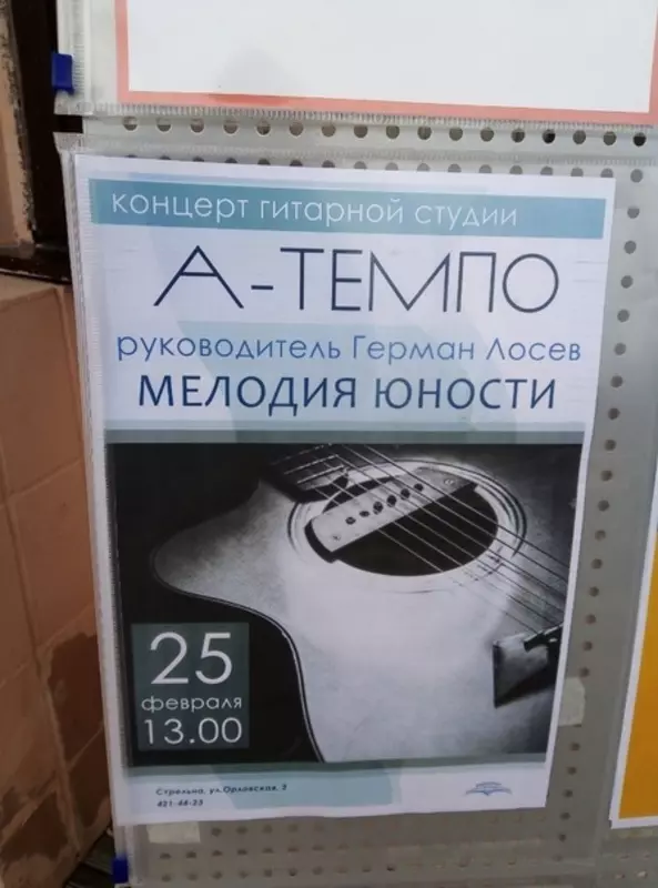 Концерт гитарной студии «А-темпо» в стрельнинской библиотеке