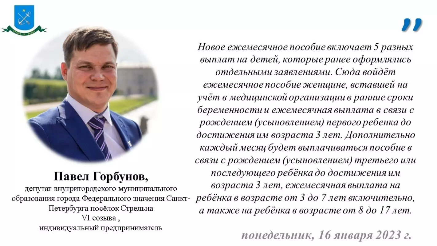 На возможности по оформлению единого пособия в МФЦ по рождению и воспитанию ребёнка обратил внимание депутат Павел Горбунов
