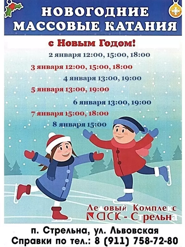 О расписании массовых катаний на коньках в ледовом комплексе «АСК-С» напомнила депутат Елена Сергиеня