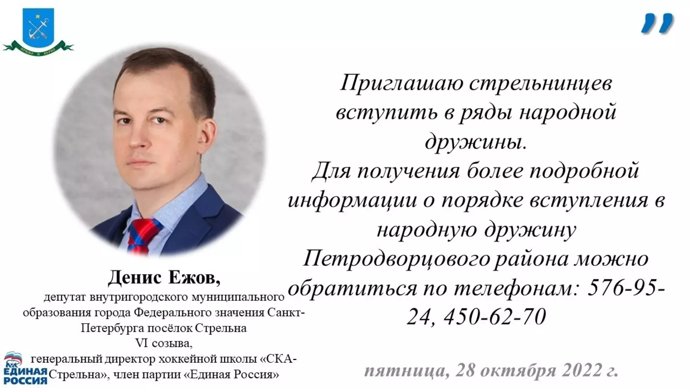 Приглашение в народные дружины Петродворцового района