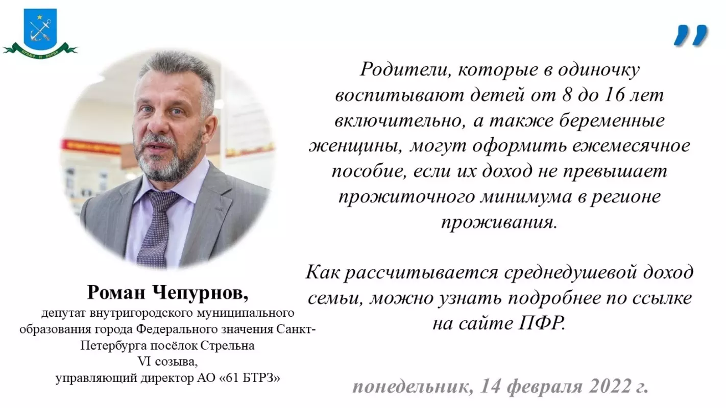 Депутат Роман Чепурнов и ПФР о том, как рассчитать среднедушевой доход семьи