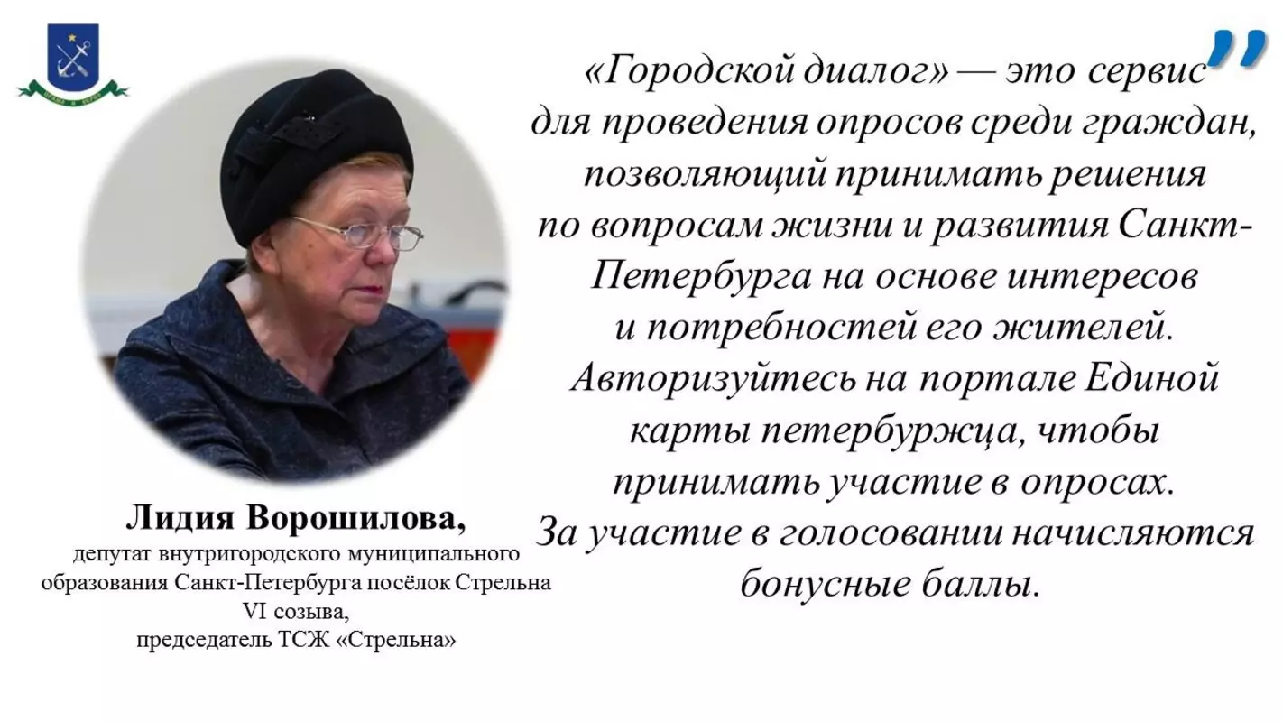 Депутат Лидия Ворошилова приглашает пройти опрос сервиса «Городской диалог»