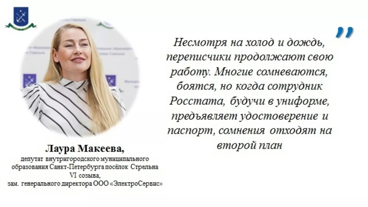 Депутат Лаура Макеева поддержала переписчиков в их нелегком труде